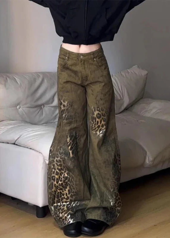 Chic Wild Print Wide Fit Denim