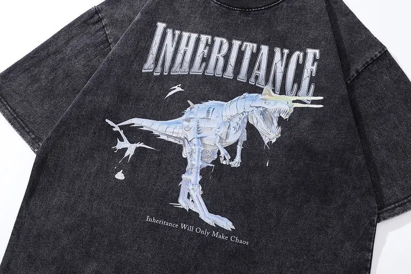 Dinozor Baskılı Tişört, model üzerinde — Navra Wear