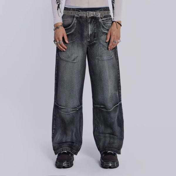 Heritage Wing Pattern Relaxed Bell Leg Denim