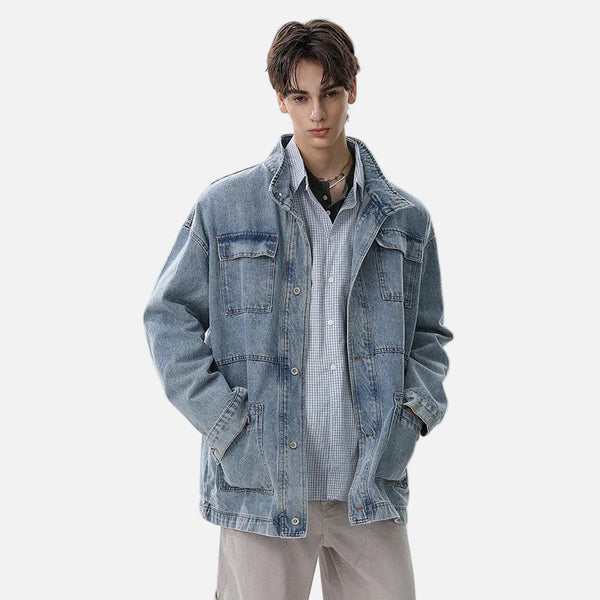 2000s Flattering Relaxed Workshop Denim Jacket