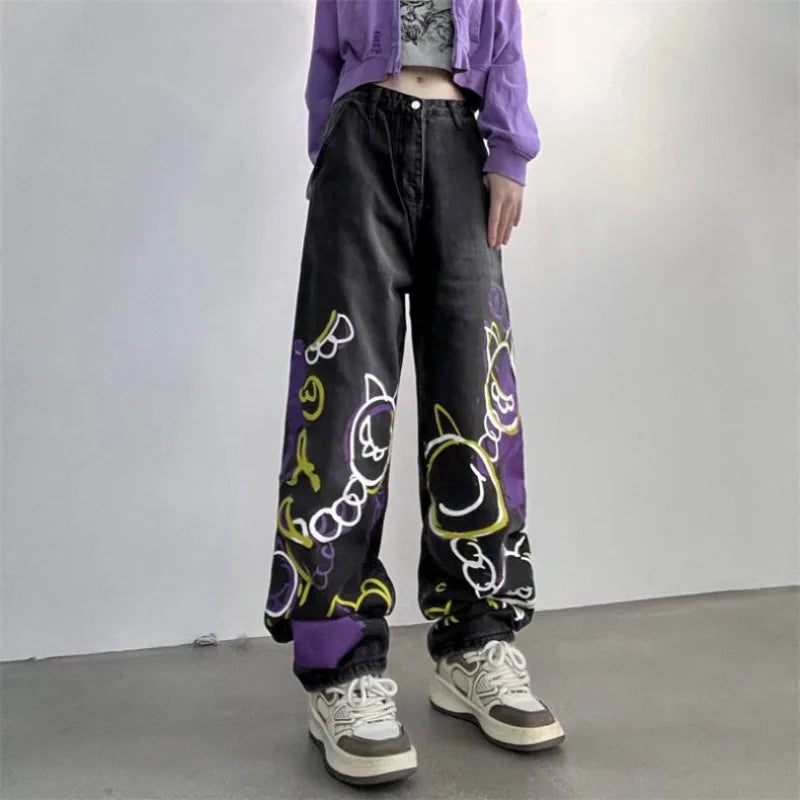 Heritage 2000s Hand-Painted High-Rise Denim