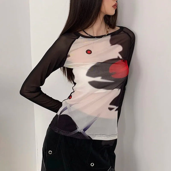 Cyber Millennium Mesh Torn-Vibe T-Shirt