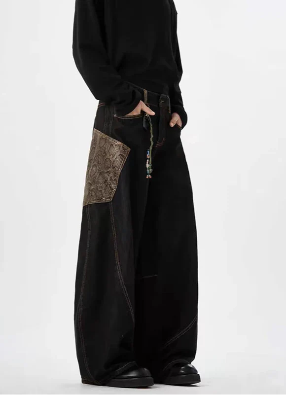 Heritage Mosaic Wild Print Rinse Relaxed Denim