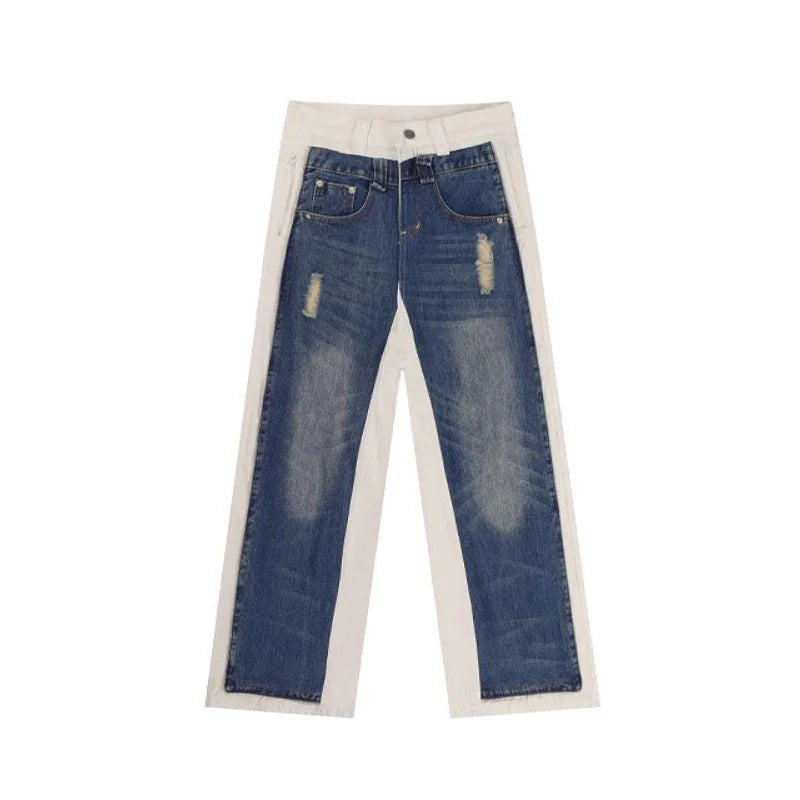 Heritage Mosaic Destroyed Low Waist Denim