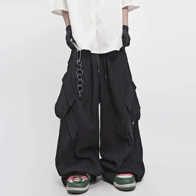 Faded Detail Stretch Waist Street Pants