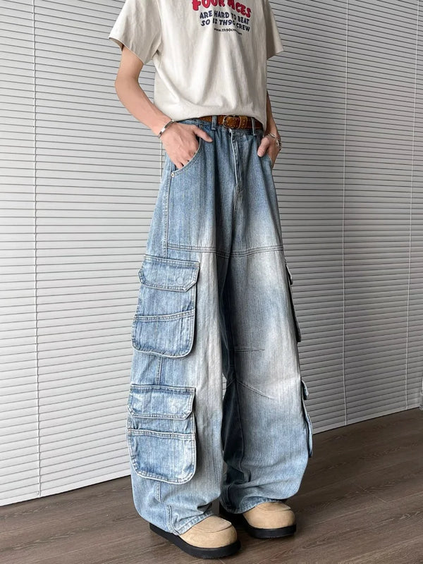 Raw Hem Realness Rinse Blue Relaxed Utility Denim