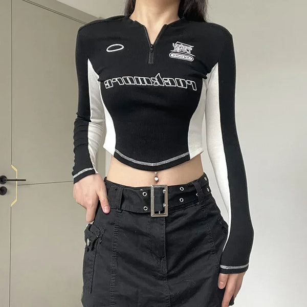 Women New-Millennium Moto Biker Style Slim T-Shirt