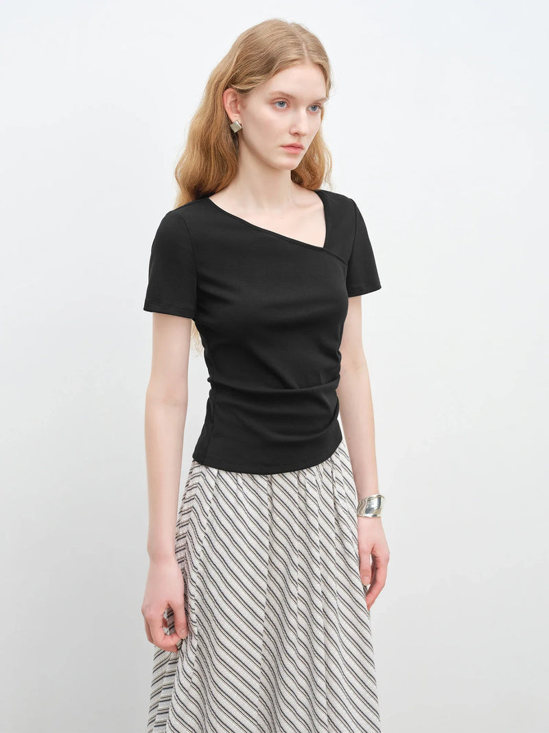 V-Neck Irregular Unique T-Shirt