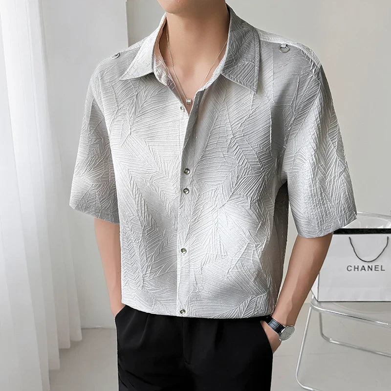Gradient Slim Cool Trendy Woven Shirt