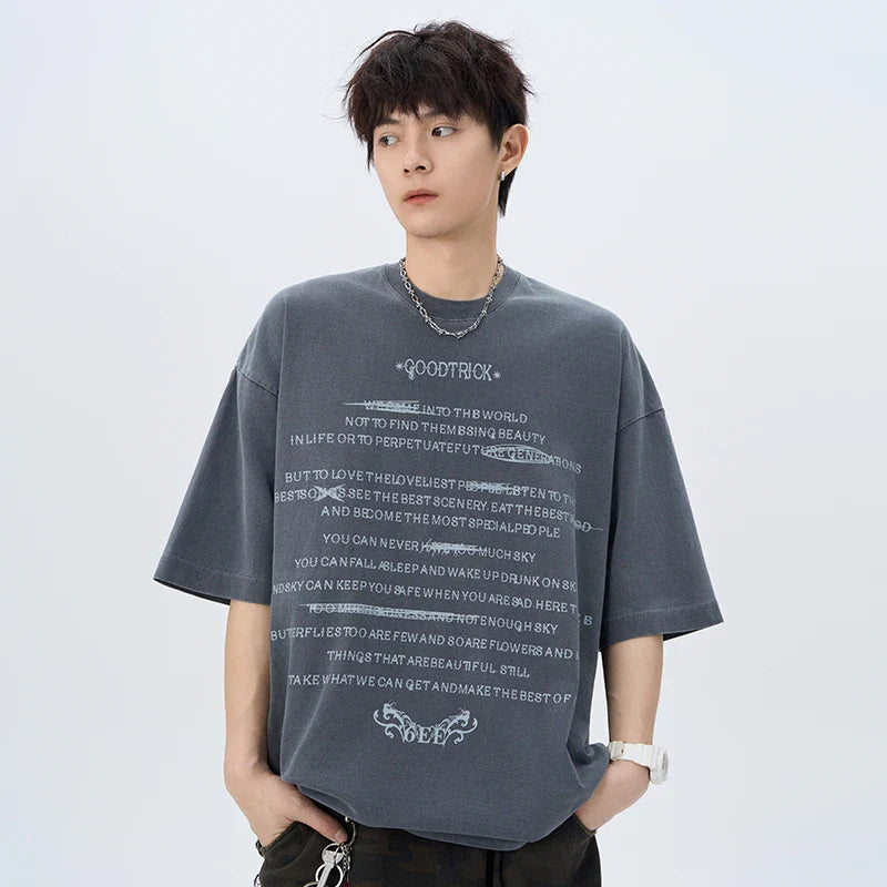 Off-Duty Imprinted Oversize Short Sleeve T-Shirt