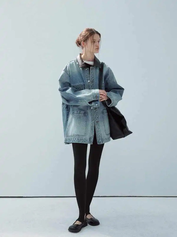 Classic Relaxed Eastern Spliced Denim Jacket