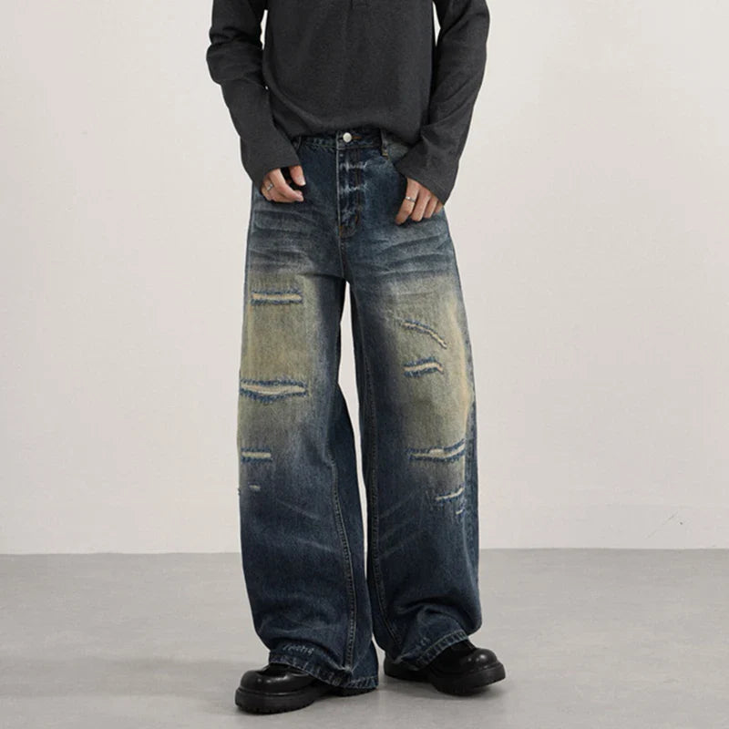 Mosaic Faded Bell Leg Washing Denim