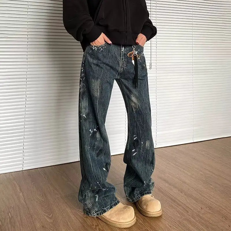Y2K Yıkanmış Jean Pantolon, önden görünüm — Navra Wear