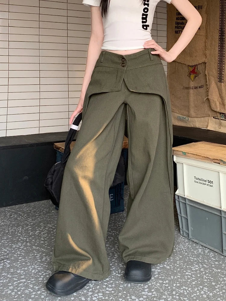 Heritage Army Green Mosaic Relaxed Denim