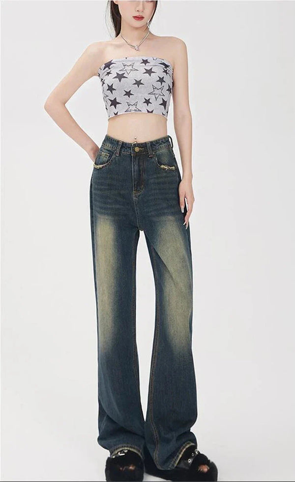 Women Streetware High-Rise Bell Leg Denim