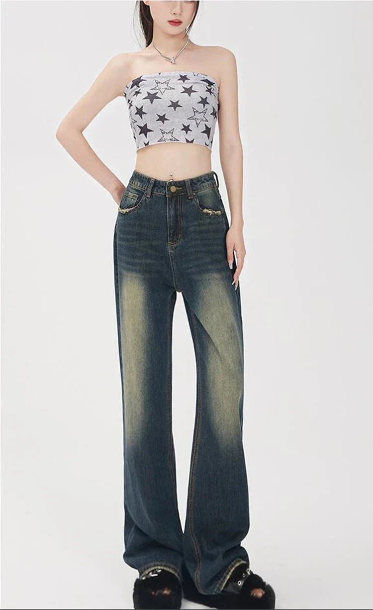 Women Streetware High-Rise Bell Leg Denim