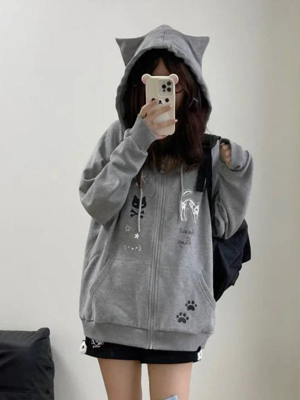 2000s Kitty Paw Print Sweatshirt