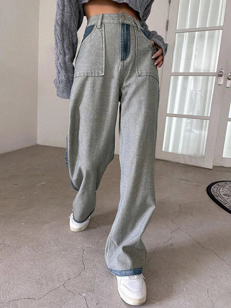Colorblock Designer Relaxed High-Rise Denim