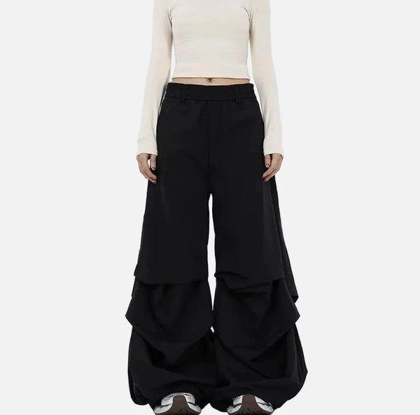 Block Color Wide-Leg