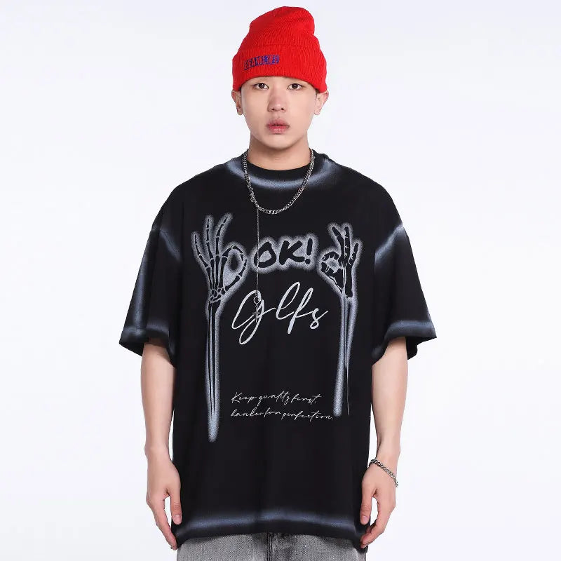 Gotik Baskılı Tişört, önden görünüm — Navra Wear