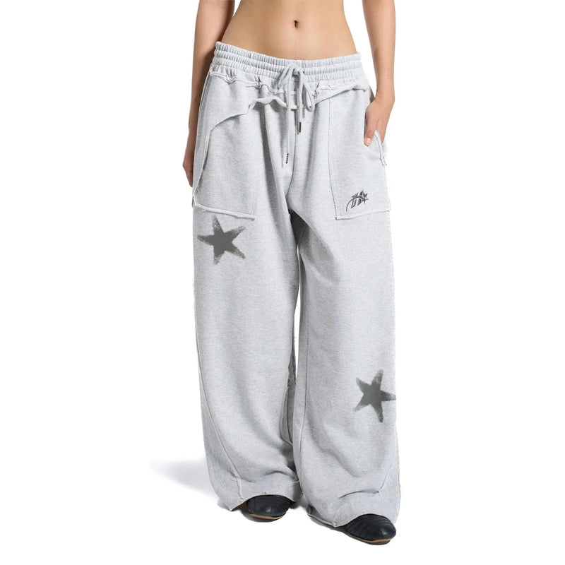 Wide Leg Yıldız Baskılı Jogger, önden görünüm — Navra Wear