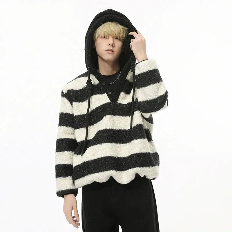 Striped Fluffy Sweatshirt