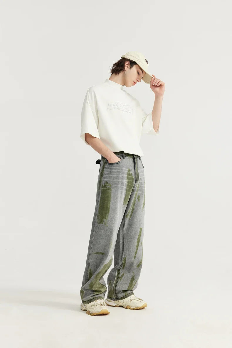 Hand-Painted Bell Leg High Street Denim