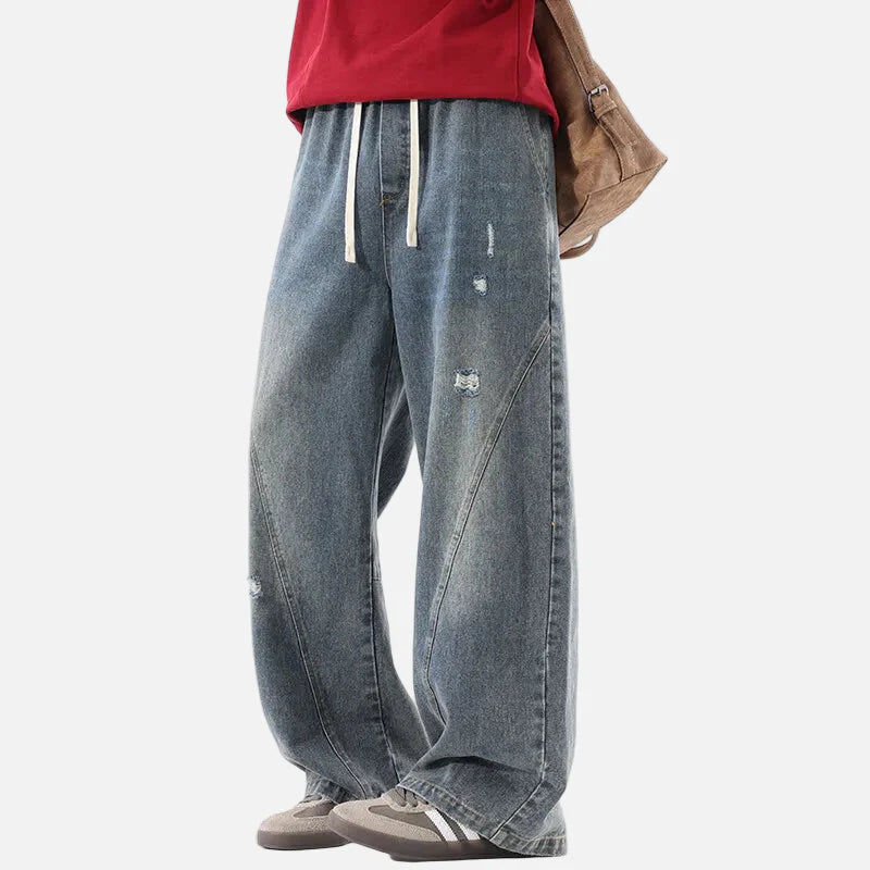 Durable Relaxed Bell Leg Rinse Denim