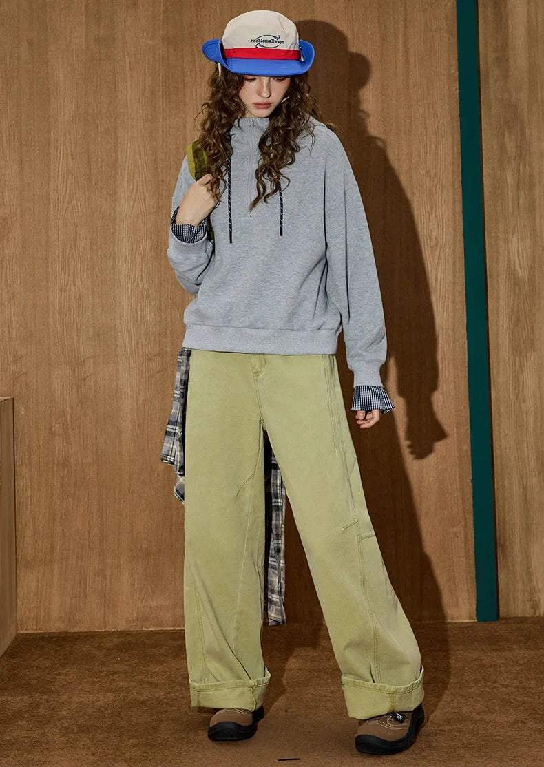 Green Western High-Rise Bell Leg Denim