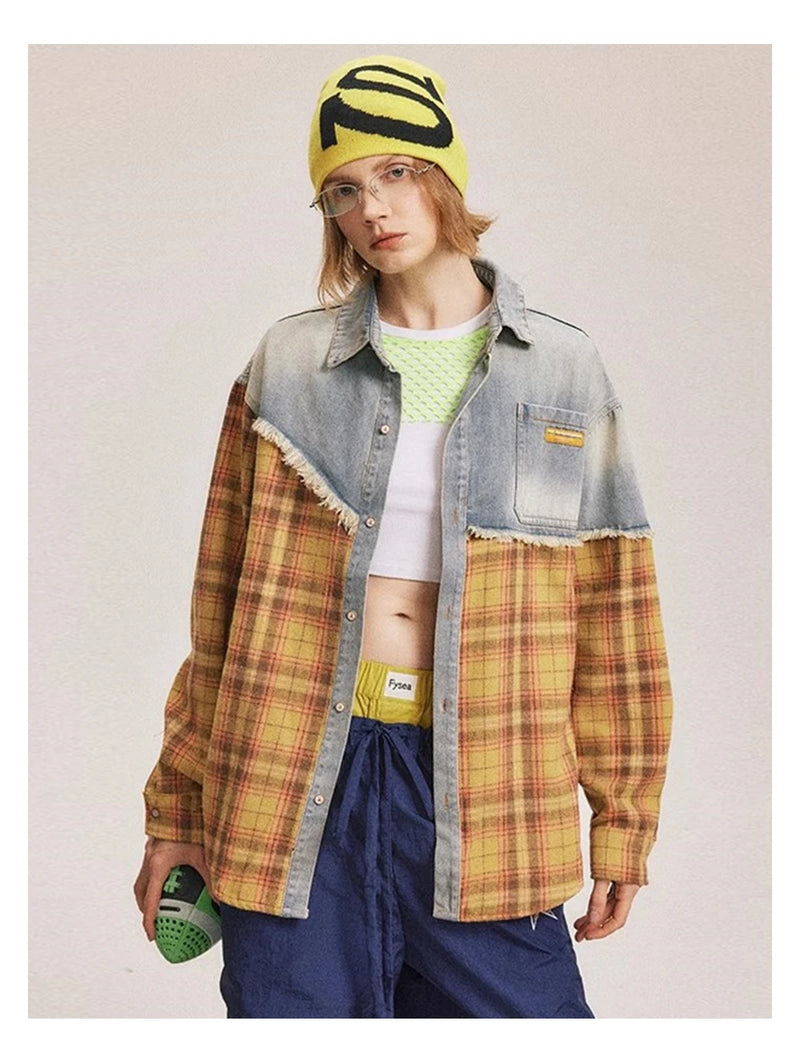 Ekose Jean Gömlek, önden görünüm — Navra Wear