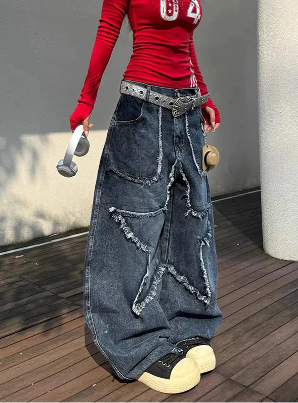 Yüksek Bel İspanyol Paça Jean Pantolon, önden görünüm — Navra Wear