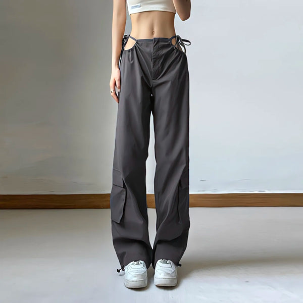 Women Slate Wide Leg Street Pants