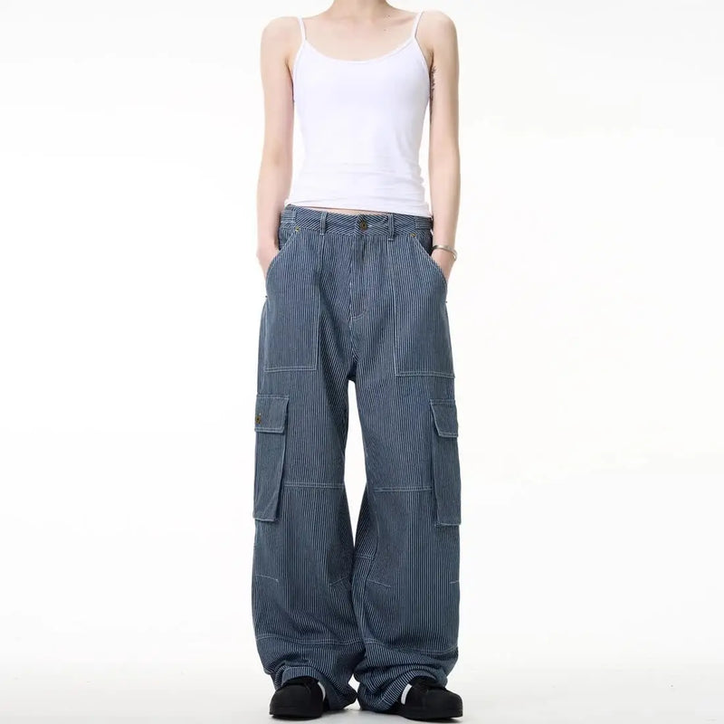 Heritage Western Style Striped Utility Denim