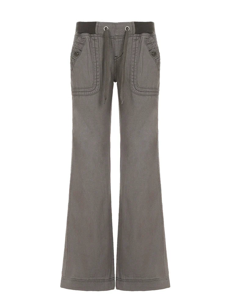 Low-Rise Lace-Up Trousers