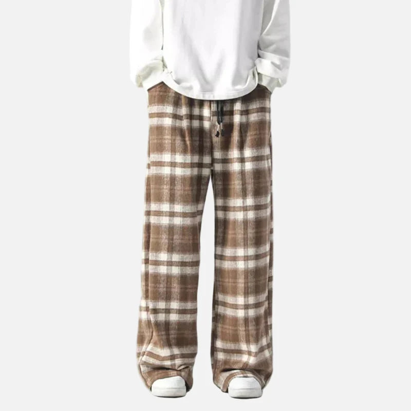 Düz Kesim Ekose Jogger, önden görünüm — Navra Wear