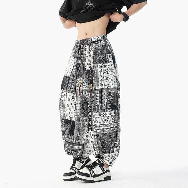 Lantern Print Harem Trousers