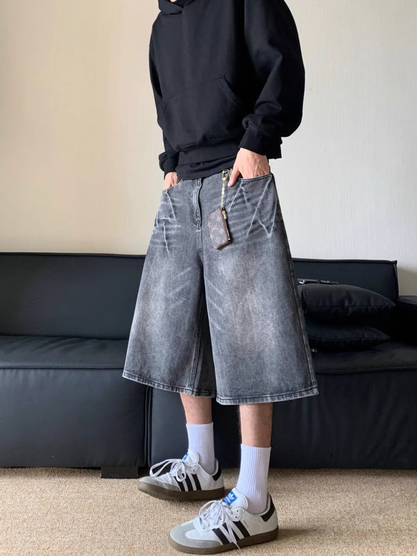 2000s Plain Rinse Denim Shorts
