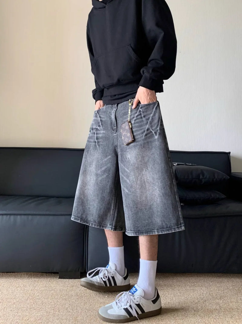 2000s Plain Rinse Denim Shorts