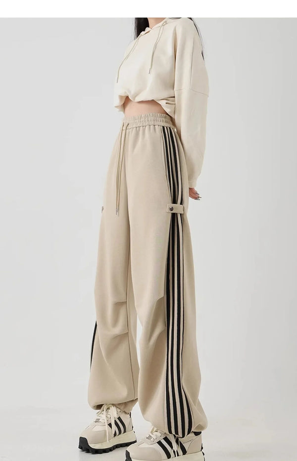 Y2K Track Wide-Leg Sweatpants