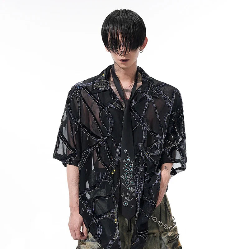 Serpent Diamond Loose Lapel Short Top