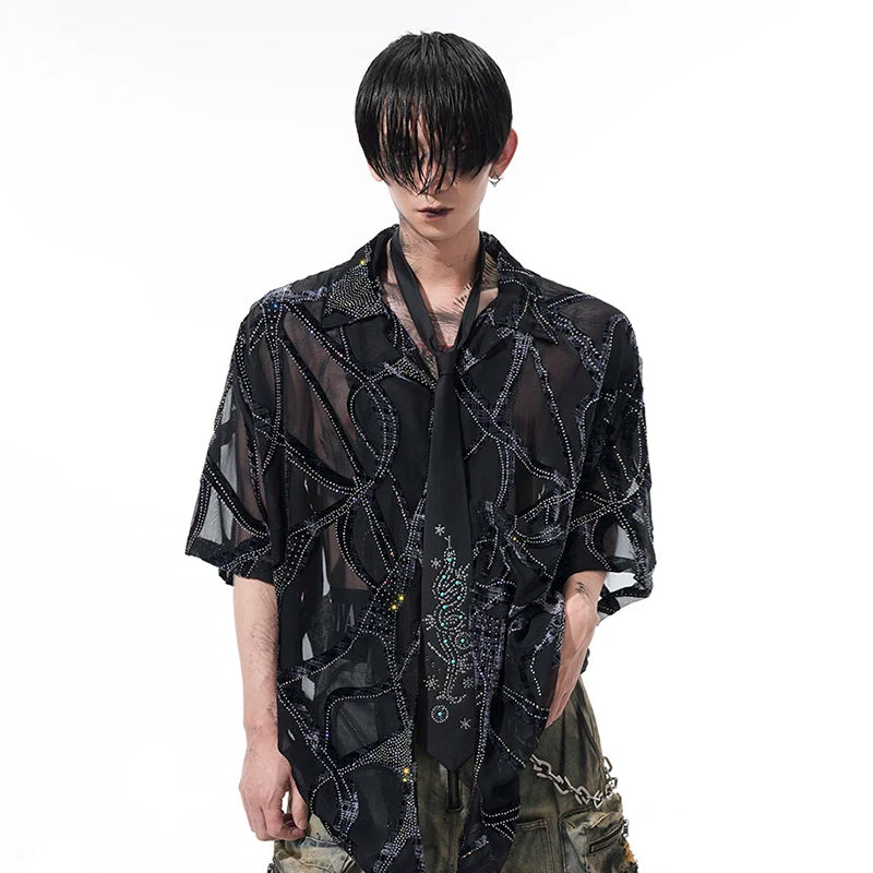 Oversize Yılan Baskılı Gömlek, önden görünüm — Navra Wear