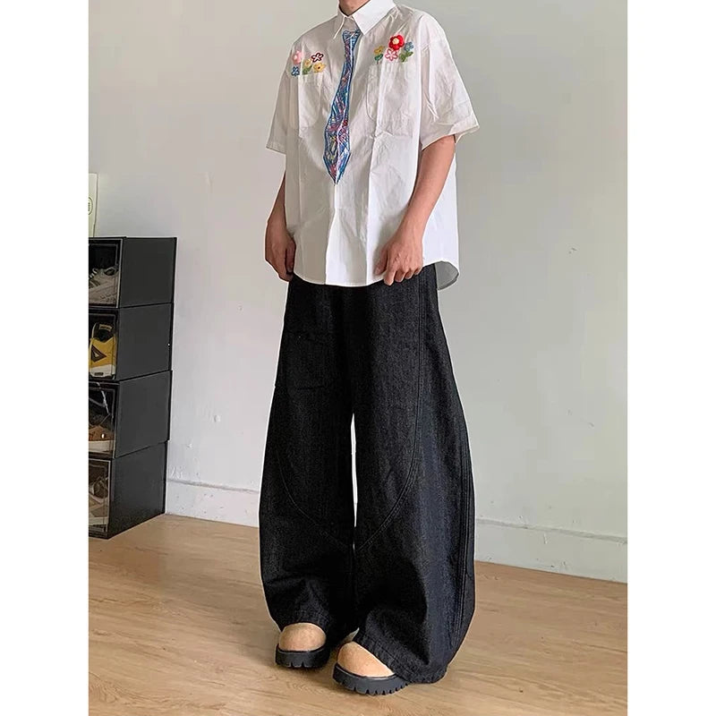 Vintage Nakışlı Gömlek, önden görünüm — Navra Wear