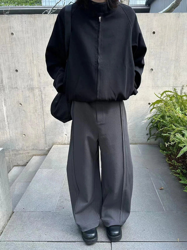 Chic Black Pleat Wide-Leg