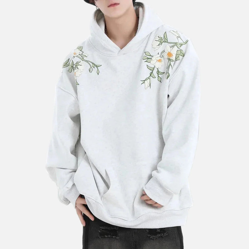 Embossed Flower Vine Velvet Sweatshirt