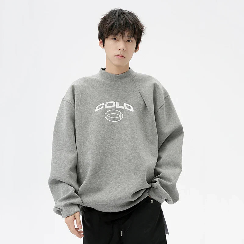 Baskılı Basic Sweatshirt, önden görünüm — Navra Wear