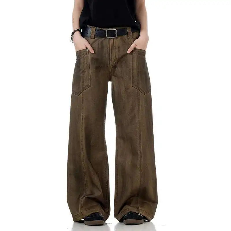 Rusty Bell-Leg Mid-waist Denim