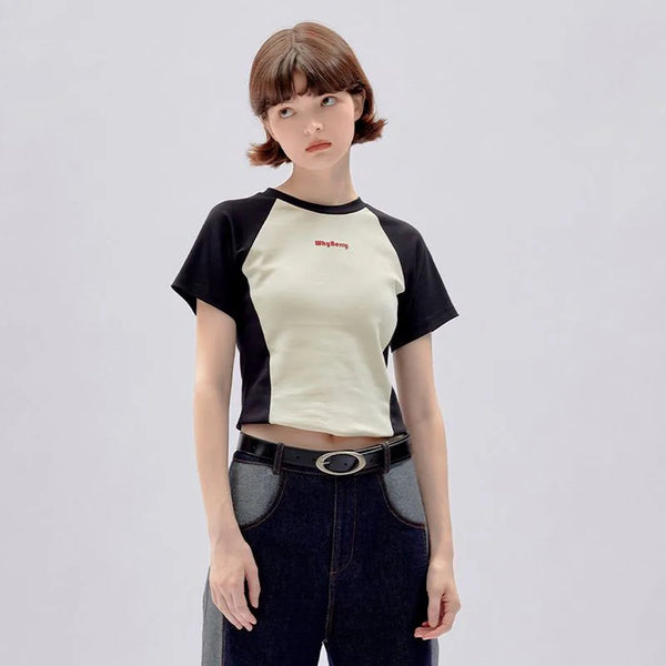 Urban-Edge Classic Epoch Faded Era Hallyu Style Slim Spliced T-Shirt