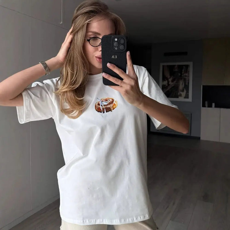 High Quality Illustrated Turn-Of-Era Breezy-Cut T-Shirt