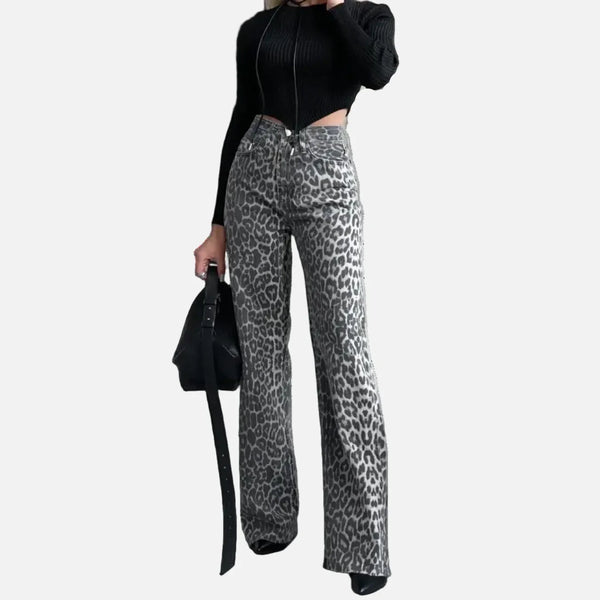 Wild Print High-Rise Classic Denim