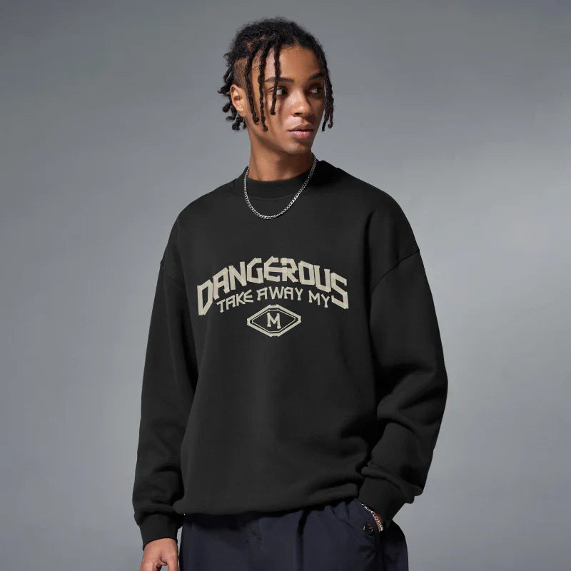 Baskılı Basic Sweatshirt, önden görünüm — Navra Wear